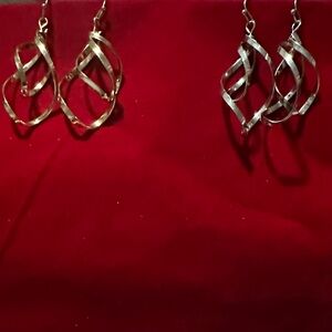 Elegant Gold and Silver Swirl Earrings